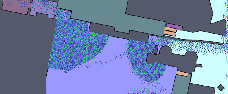 Crowd movement simulation